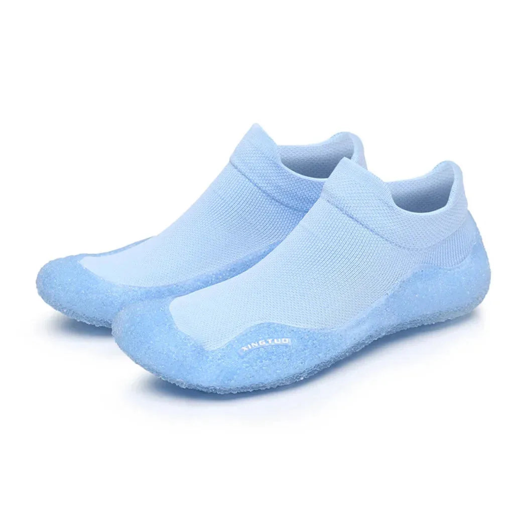 Slip On Yoga Shoes With Knitted Uppers And Grip Sole - Lake Blue / 35-36