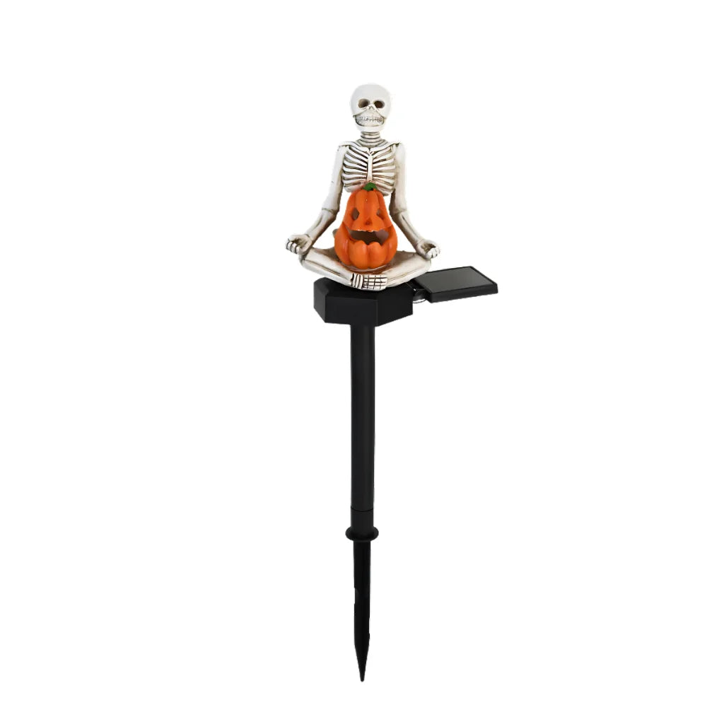 Solar Powered Yoga Skeleton Lawn Light