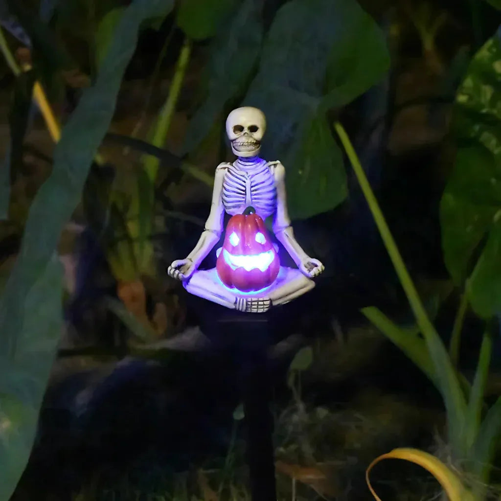 Solar Powered Yoga Skeleton Lawn Light