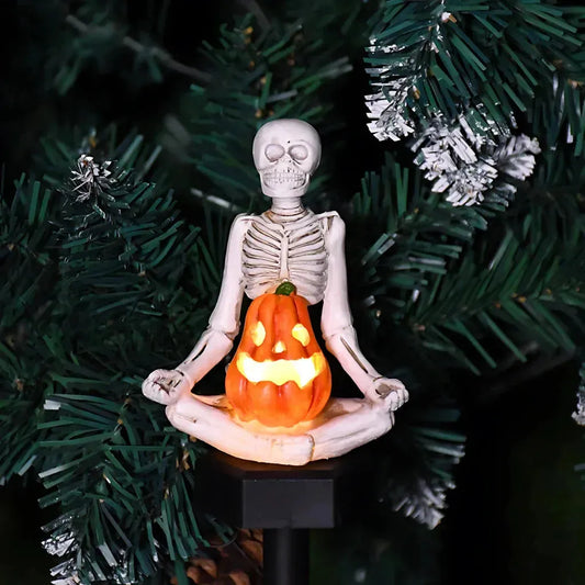 Solar Powered Yoga Skeleton Lawn Light - Only Warm White Light