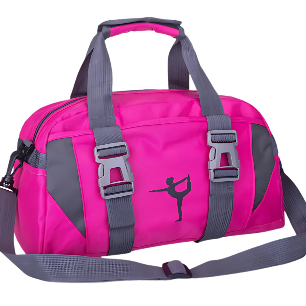 Spacious Yoga Mat Duffle Bag With Compartments - Rose Red (45 x 23 x25)