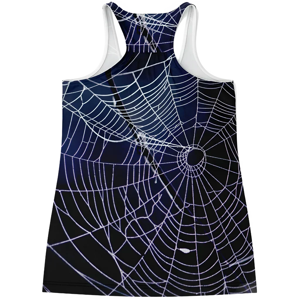 Spider Web Print Racerback Shirt For Yoga Flow