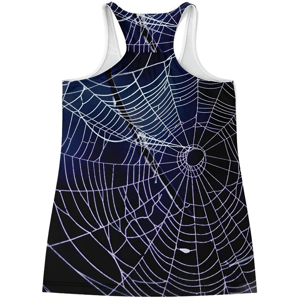 Spider Web Print Racerback Shirt For Yoga Flow
