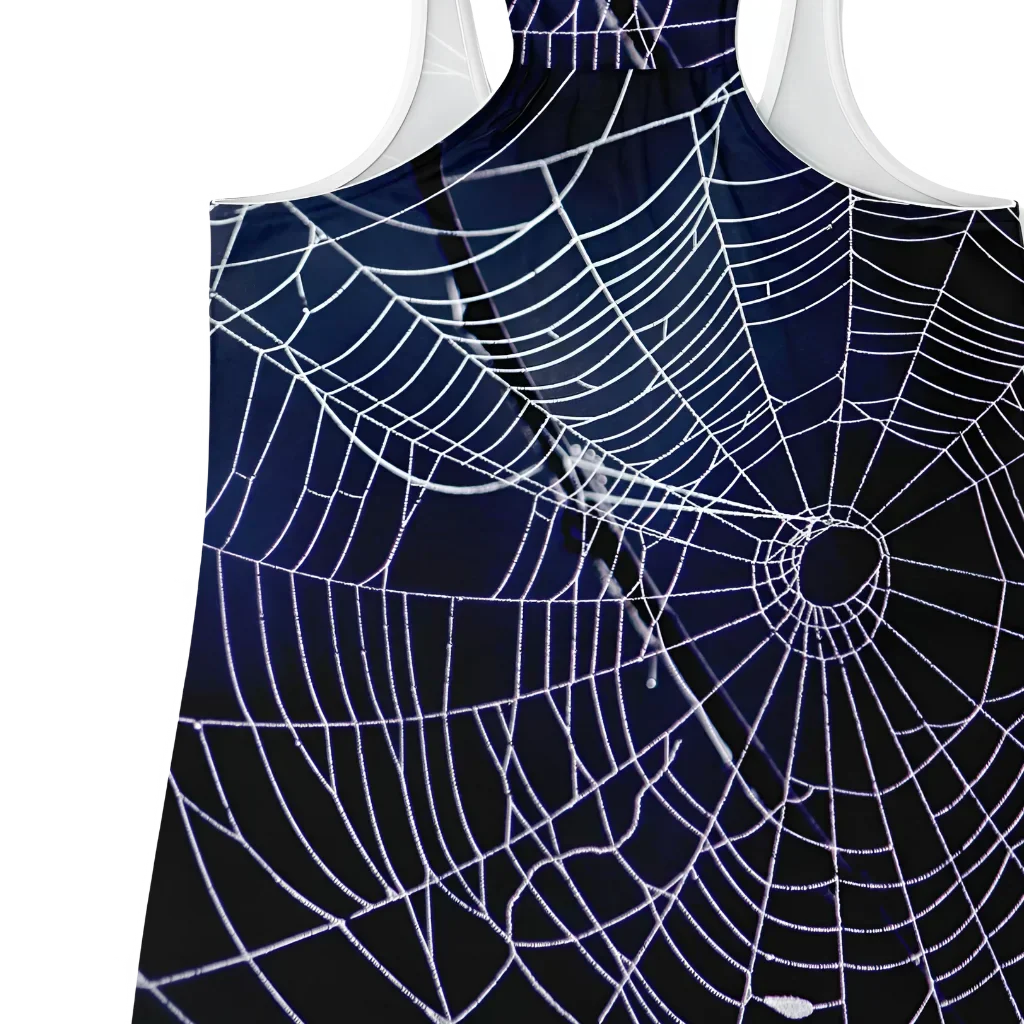 Spider Web Print Racerback Shirt For Yoga Flow