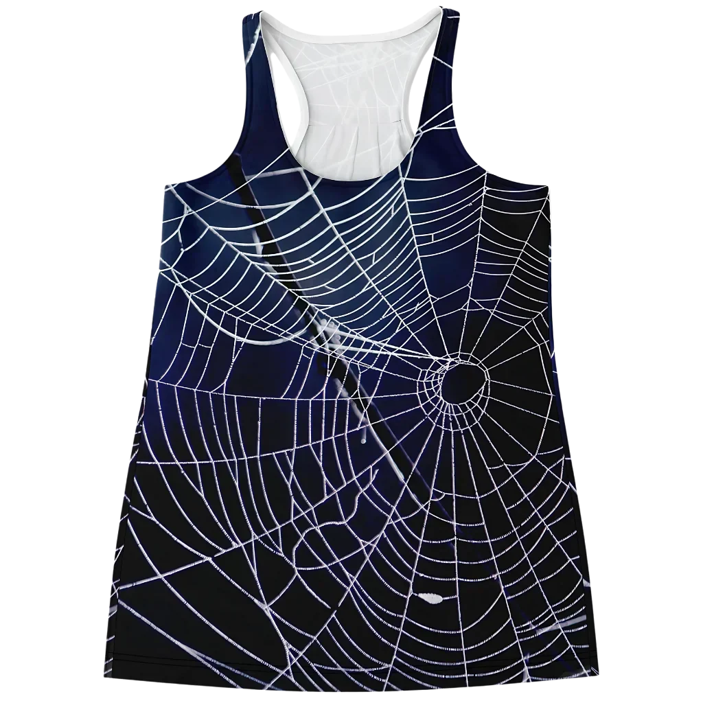 Spider Web Print Racerback Shirt For Yoga Flow - XS