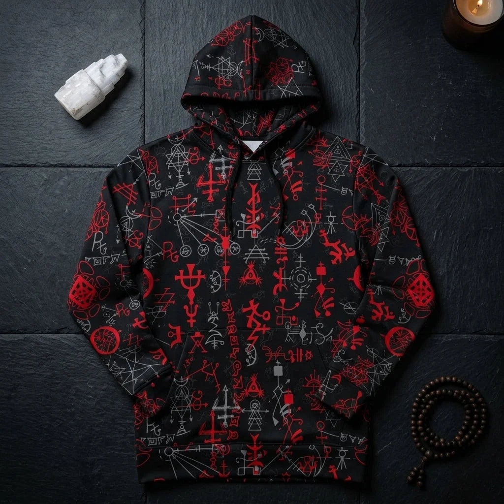 Sport Hoodies With Mystic Symbol Magic Print