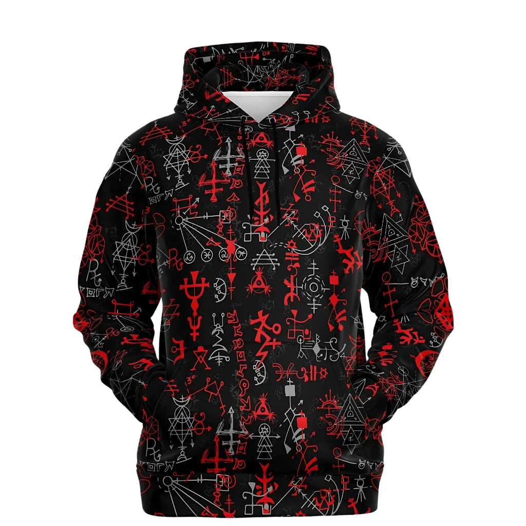 Sport Hoodies With Mystic Symbol Magic Print - XS