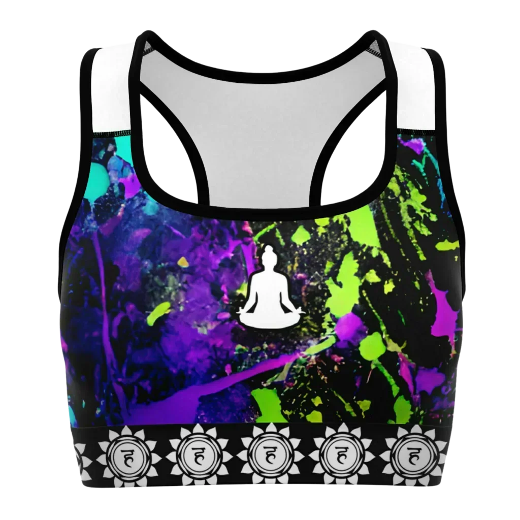Sports Bras Yoga With Lotus And Chakra Print - XS