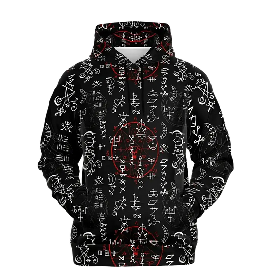 Sports Hoodie With Alchemy Symbol Print - XS