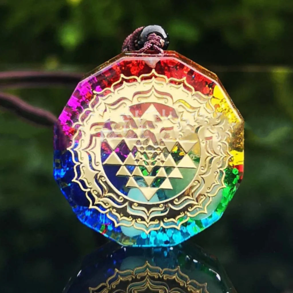 Sri Chakra Pendant For Chakra Alignment & Energy Work - Multi-Color