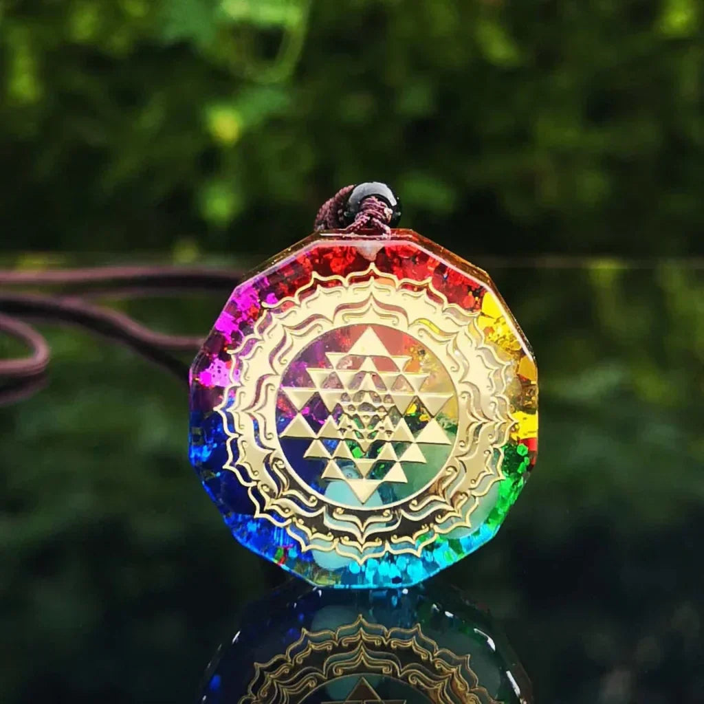 Sri Chakra Pendant For Chakra Alignment & Energy Work - Multi-Color