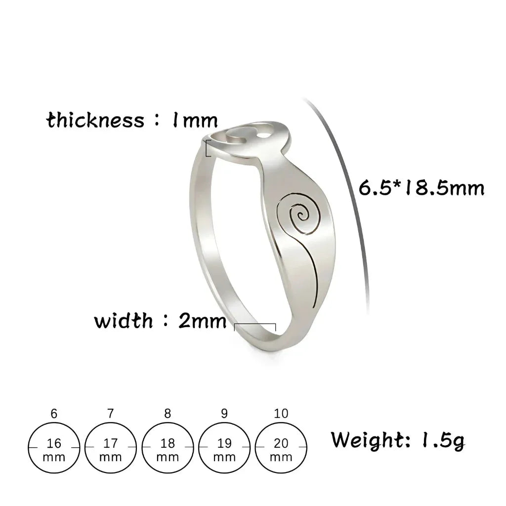 Stainless Steel Thumb Ring With Yoga Pose Detail