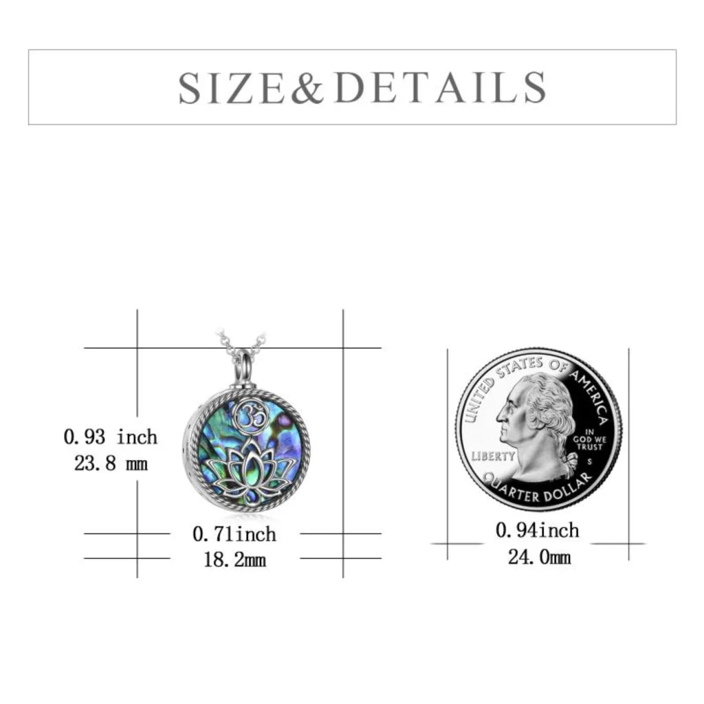Sterling Silver Om Chain With Lotus Urn Pendant - Silver