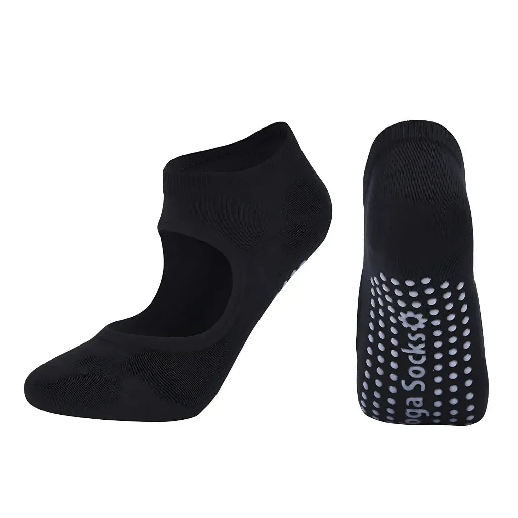 Sticky Socks Barre With Non Slip Grip And Soft Cotton - Black / one size