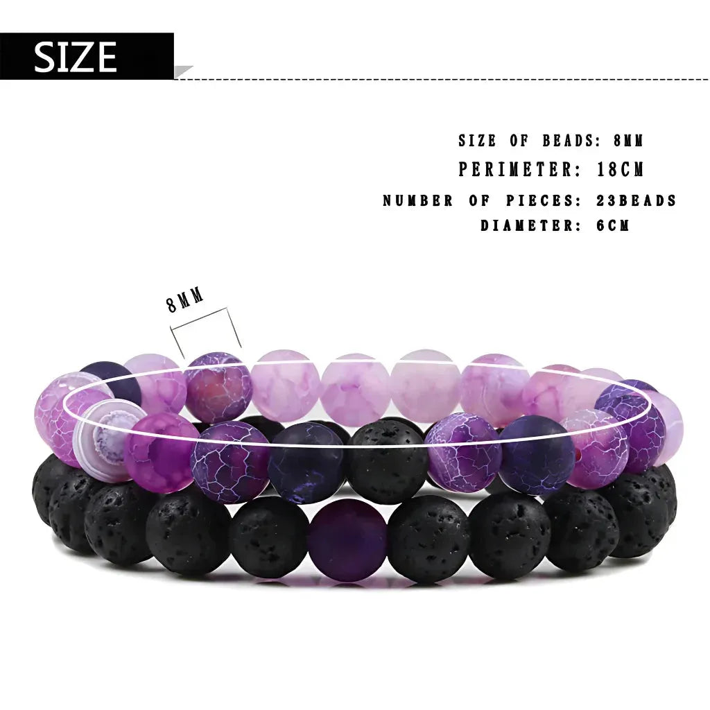 Stone Charm Beaded Bracelet For Couples