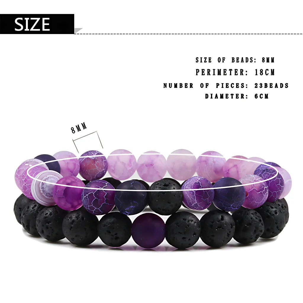 Stone Charm Beaded Bracelet For Couples