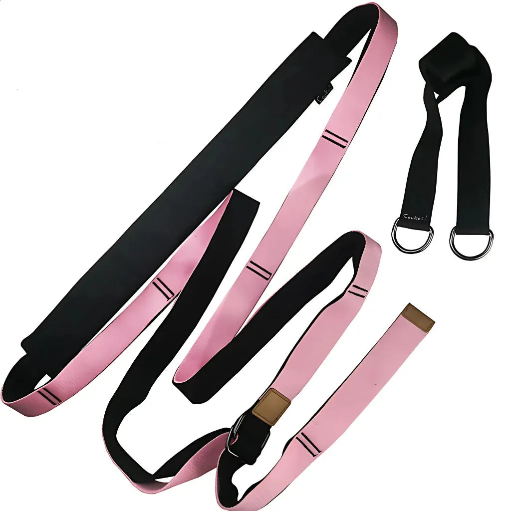 Straps For Stretching With Lumbar And Hand Support - Pink 3.8 cm