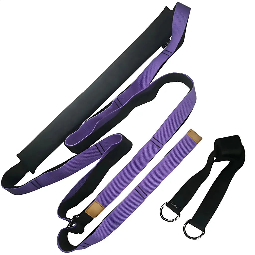 Straps For Stretching With Lumbar And Hand Support - Purple 3.8 cm