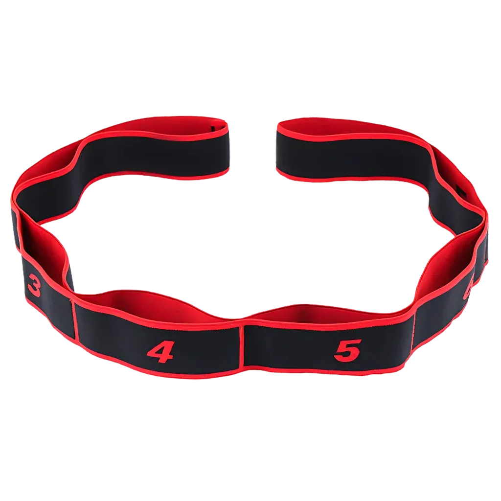 Stretch Strap With Loops For Flexibility Training - Bright Red