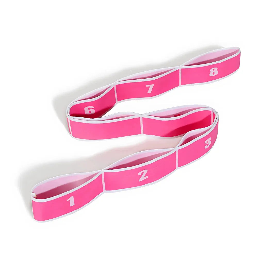 Stretch Strap With Loops For Flexibility Training - Pink White