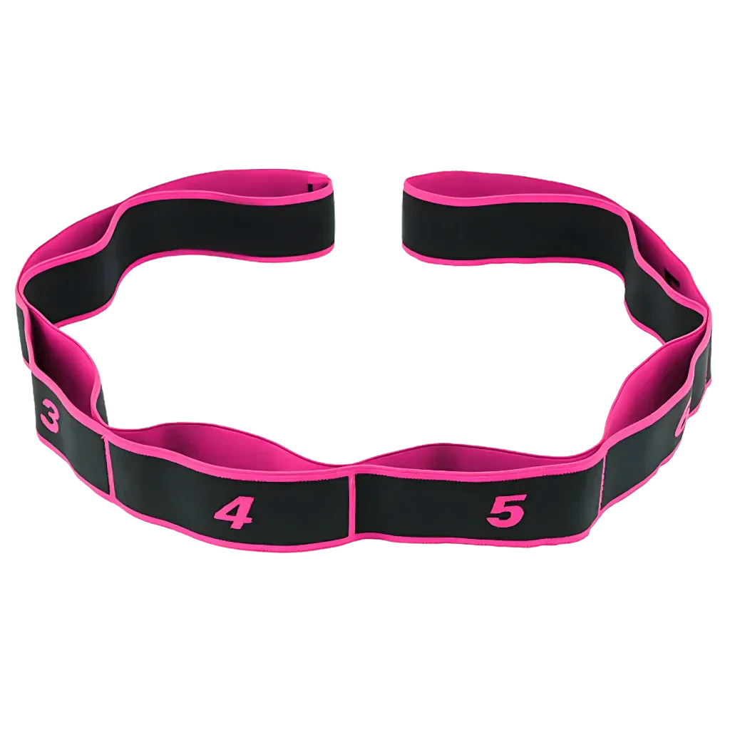 Stretch Strap With Loops For Flexibility Training - Rose Red