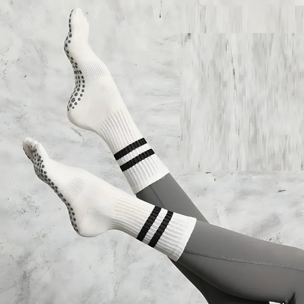 Striped Yoga Socks Toes With Non Slip And Breathable Fit