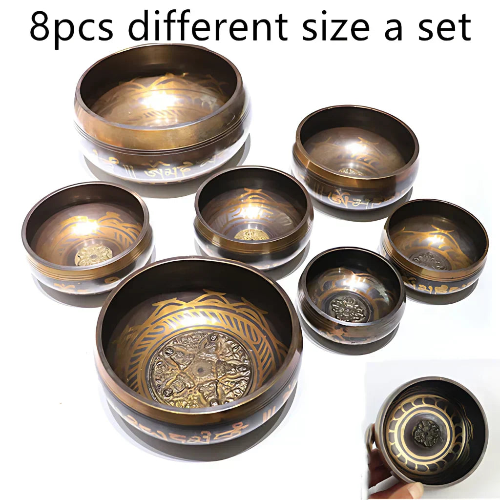 Therapeutic Healing Singing Bowls For Meditation - 8pcs set