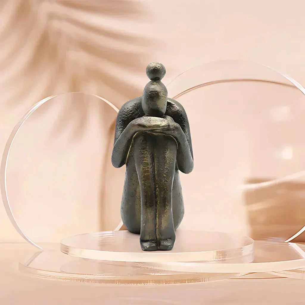 Thinker Pose Resin Yoga Sculpture Bookstop