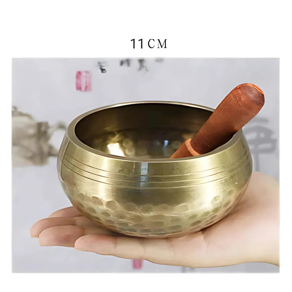 Tibetan Singing Bowls Healing Sound Tool - 11 cm(dia) Gold