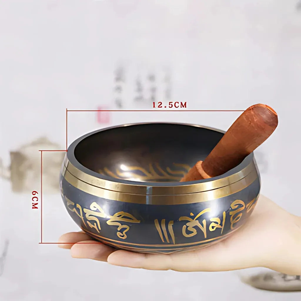 Tibetan Singing Bowls Healing Sound Tool - 12.5 cm(dia) Black