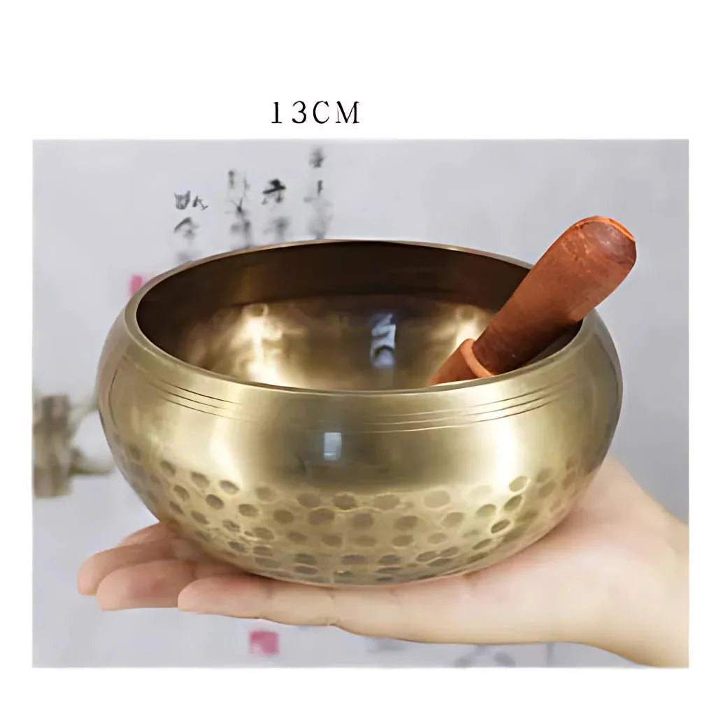 Tibetan Singing Bowls Healing Sound Tool - 13 cm(dia) Gold