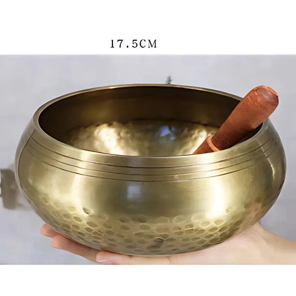 Tibetan Singing Bowls Healing Sound Tool - 17.5 cm(dia) Gold