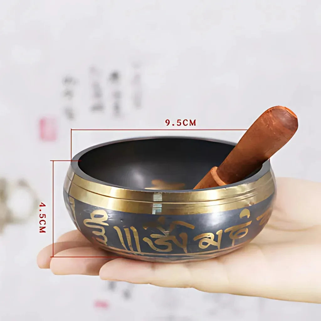 Tibetan Singing Bowls Healing Sound Tool - 9.5 cm(dia) Black