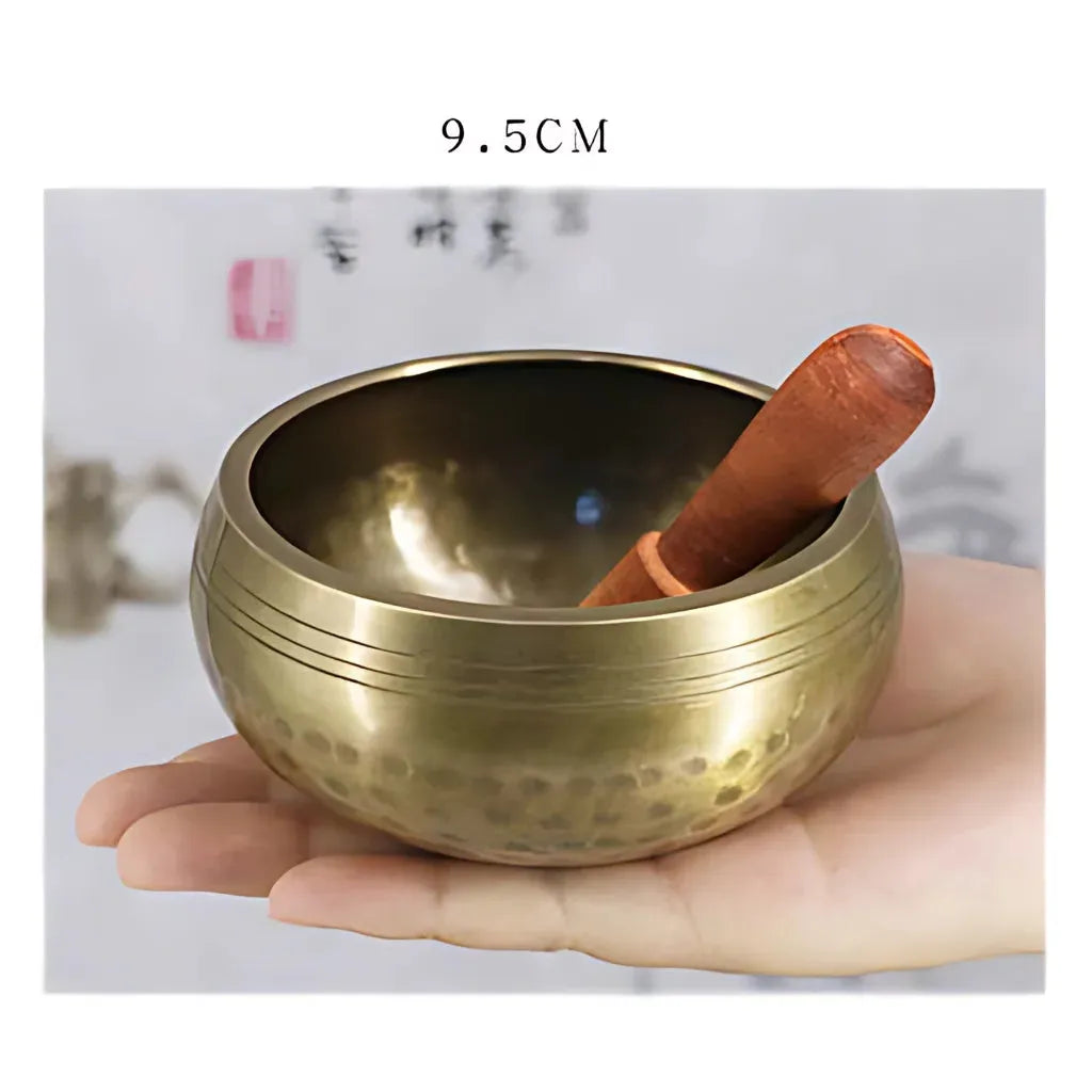 Tibetan Singing Bowls Healing Sound Tool - 9.5 cm(dia) Gold