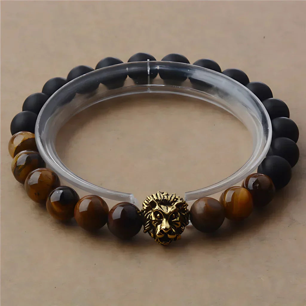 Tiger Eye Bead Bracelet For Strength And Grounding - Gold