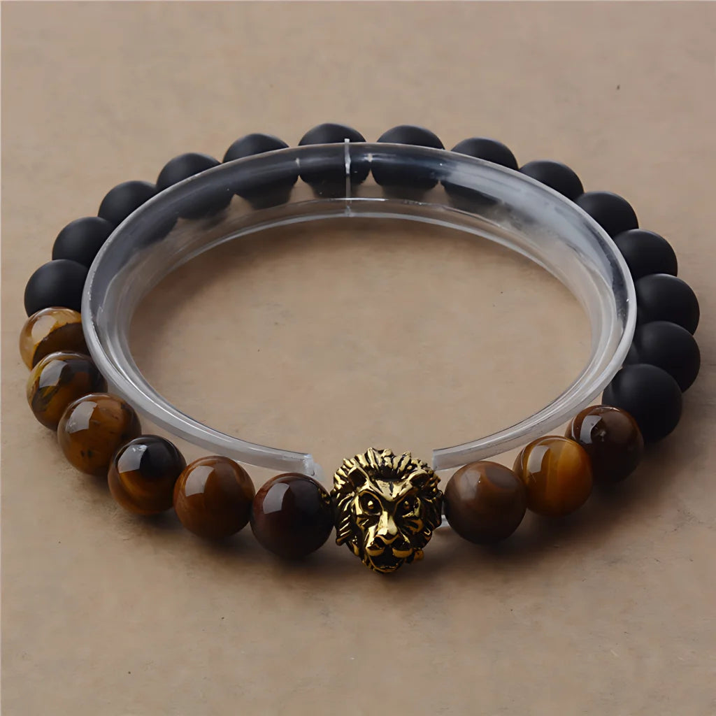 Tiger Eye Bead Bracelet For Strength And Grounding - Gold