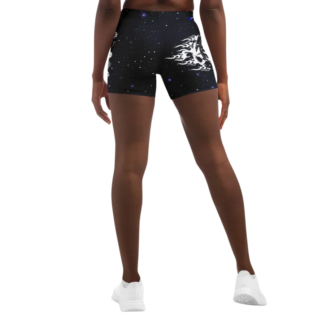 Tight Shorts For Women With Sun Moon Chakra Print