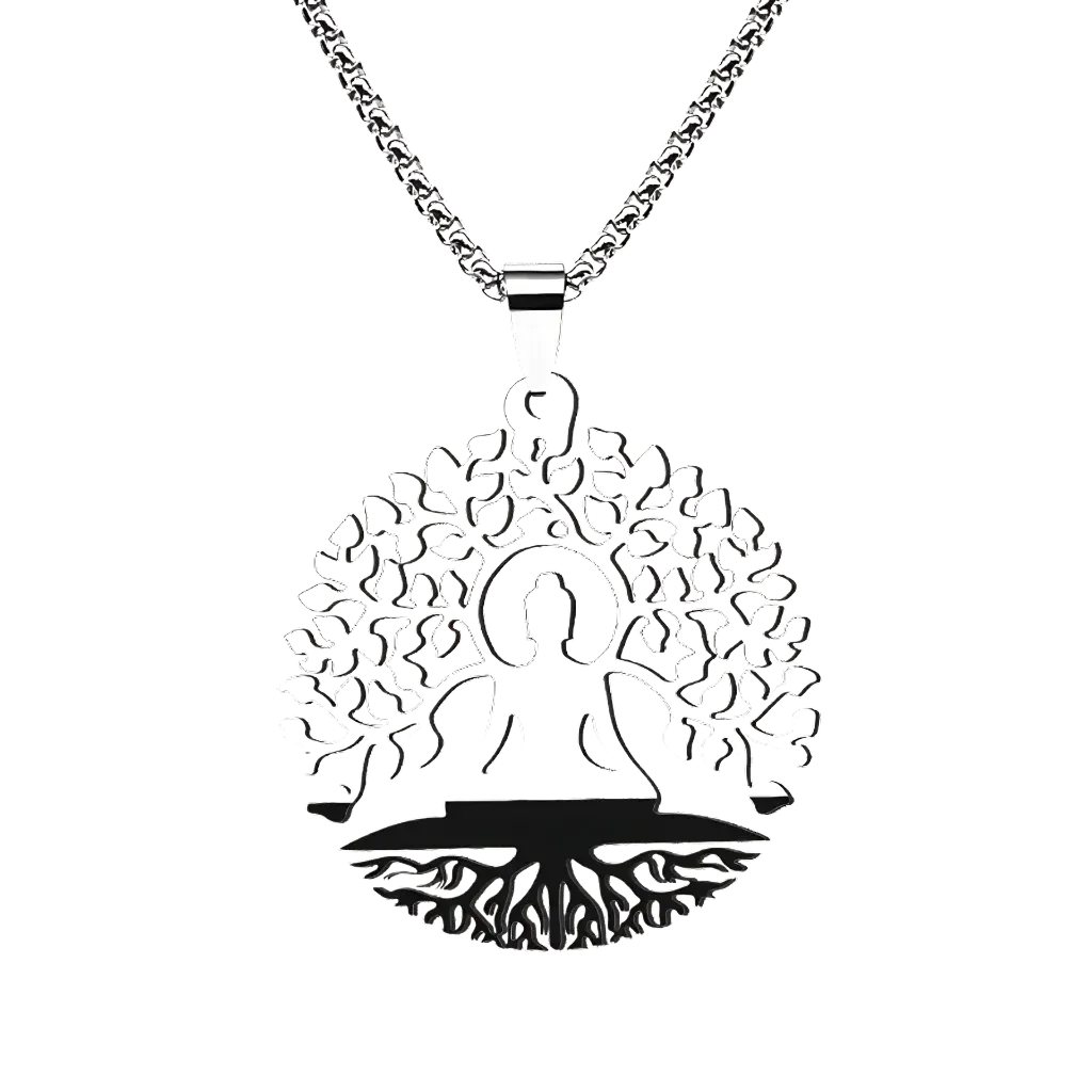 Tree Of Life Pendant With Buddha And Sacred Geometry