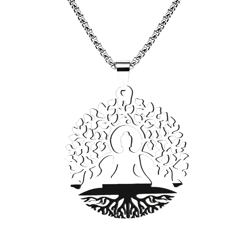 Tree Of Life Pendant With Buddha And Sacred Geometry