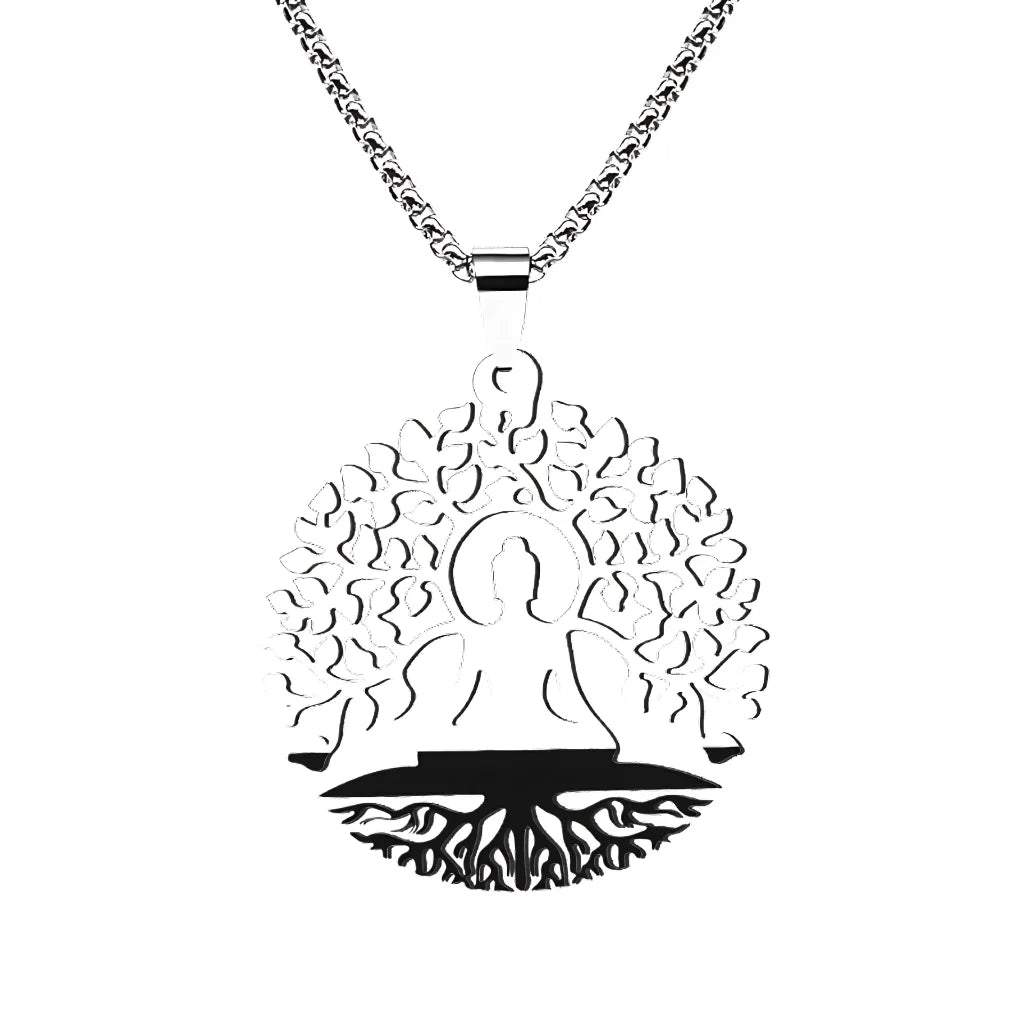 Tree Of Life Pendant With Buddha And Sacred Geometry