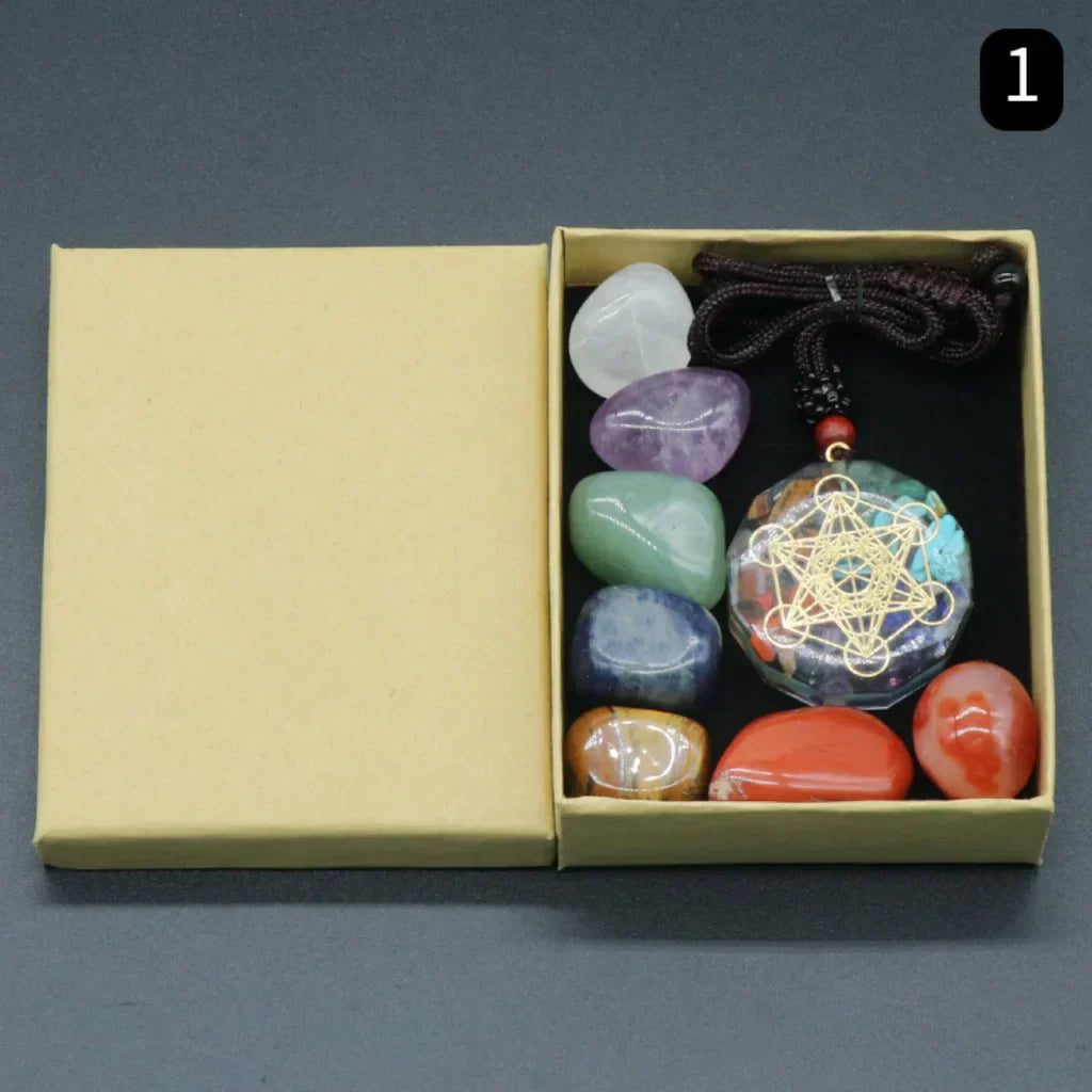 Tumbled Crystals Set For Meditation And Chakra Balance