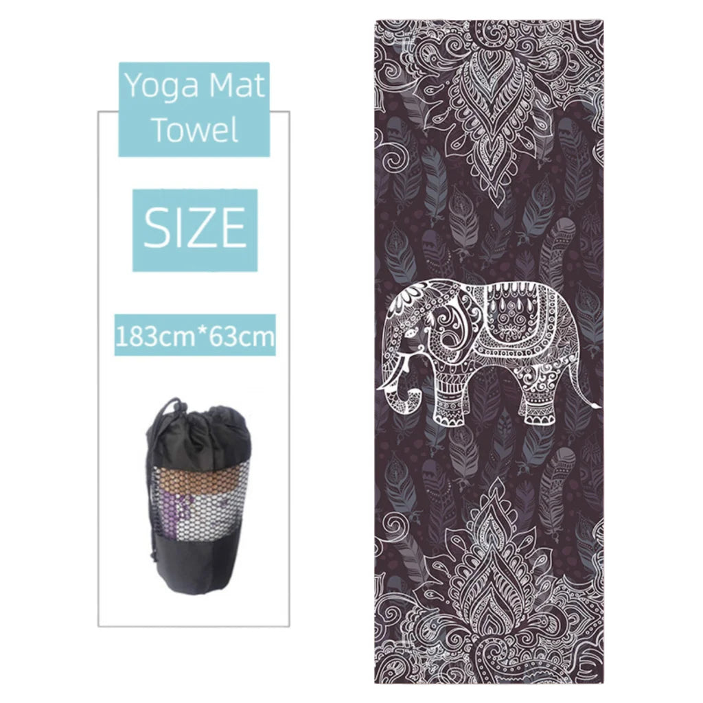 Ultra Grip Yoga Mat Towel Grip For Sweat-Free Flow - Afterimage / 183x63 cm