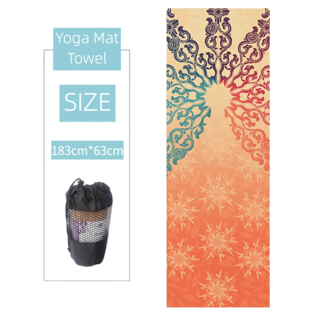 Ultra Grip Yoga Mat Towel Grip For Sweat-Free Flow - Datura. Yellow / 183x63 cm