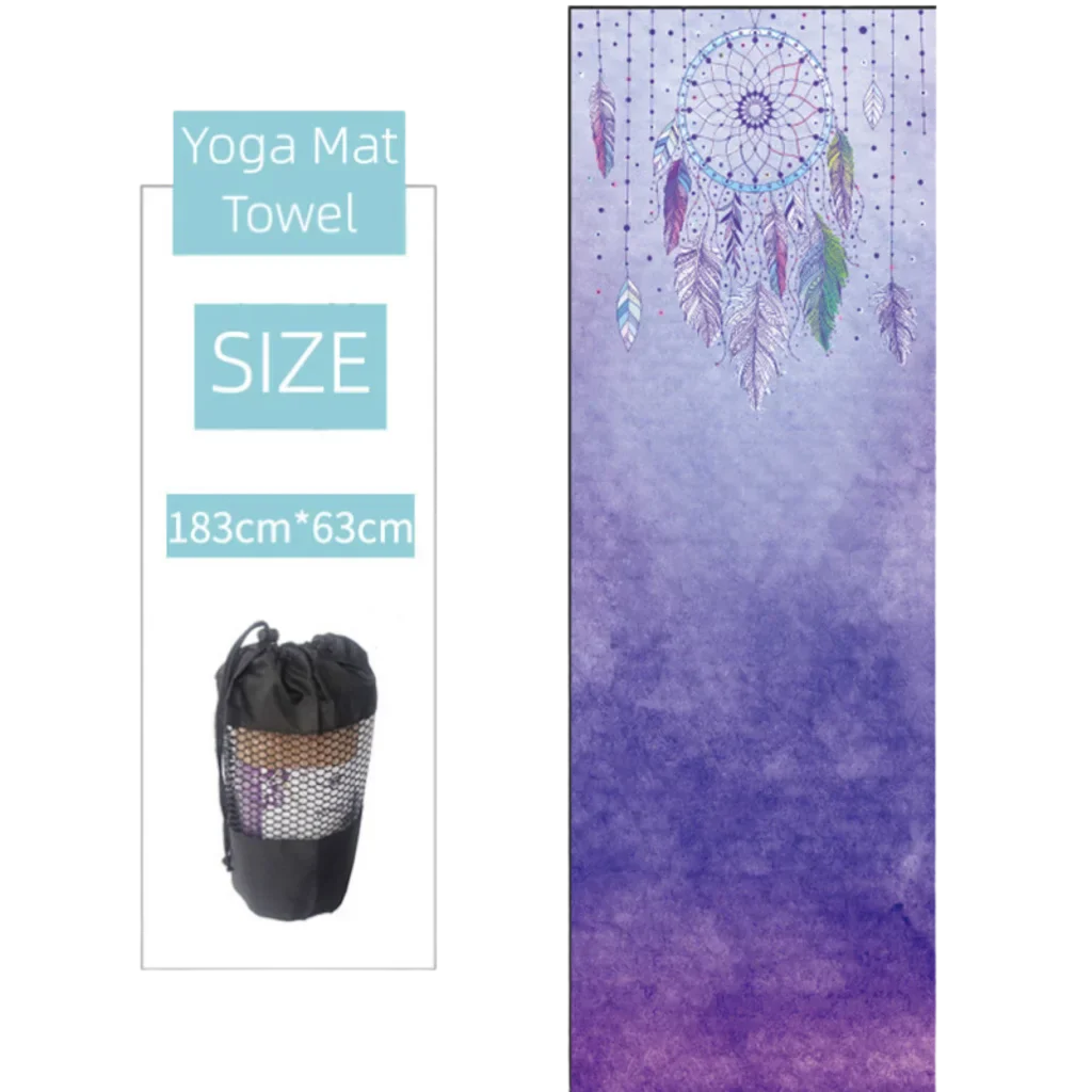 Ultra Grip Yoga Mat Towel Grip For Sweat-Free Flow - Dream catcher / 183x63 cm