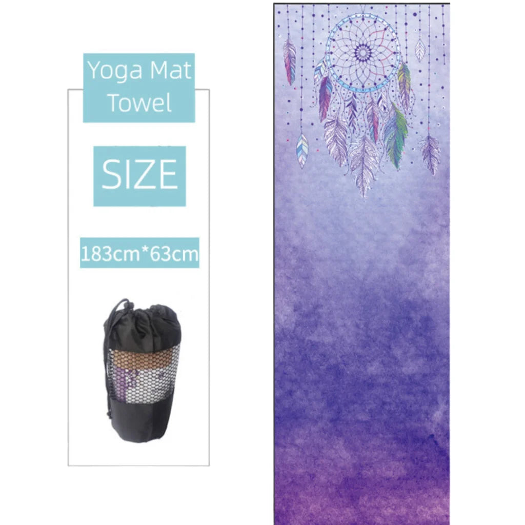 Ultra Grip Yoga Mat Towel Grip For Sweat-Free Flow - Dream catcher / 183x63 cm
