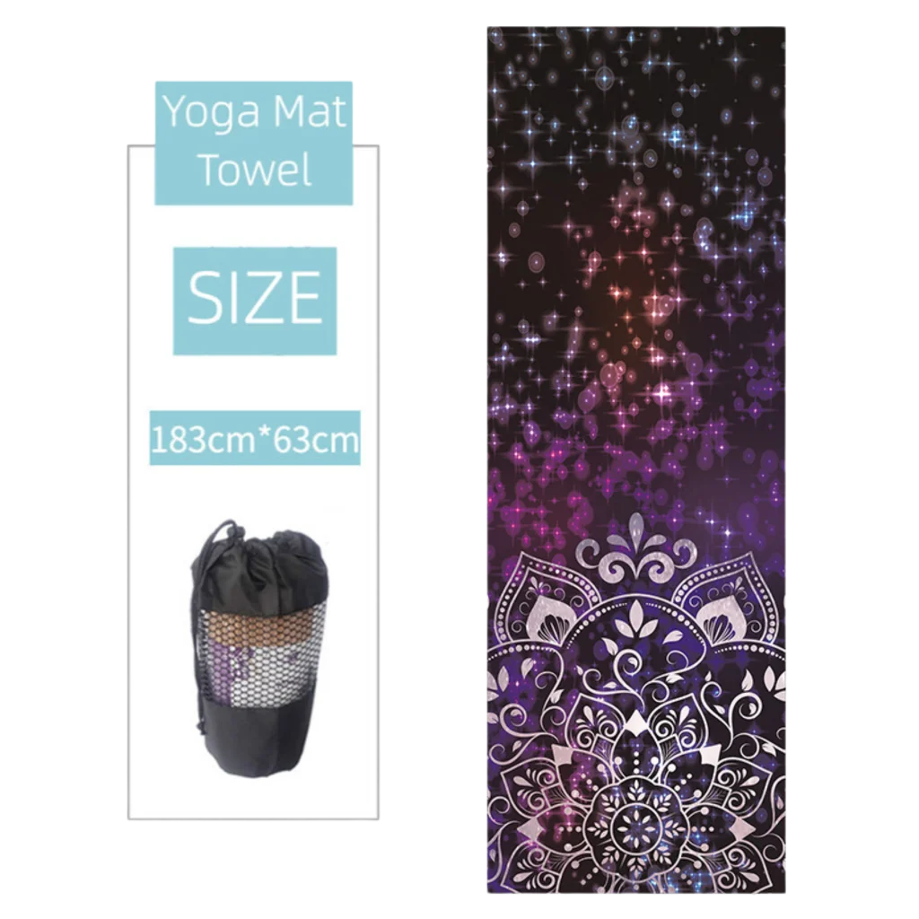 Ultra Grip Yoga Mat Towel Grip For Sweat-Free Flow - Halfleaf lotus old style / 183x63 cm