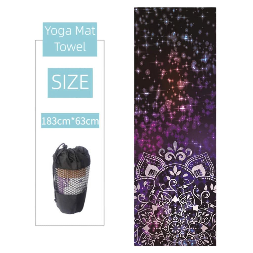 Ultra Grip Yoga Mat Towel Grip For Sweat-Free Flow - Halfleaf lotus old style / 183x63 cm