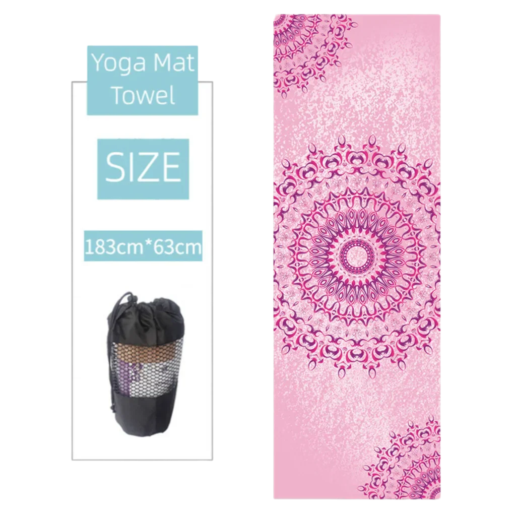 Ultra Grip Yoga Mat Towel Grip For Sweat-Free Flow - Pretty in pink / 183x63 cm
