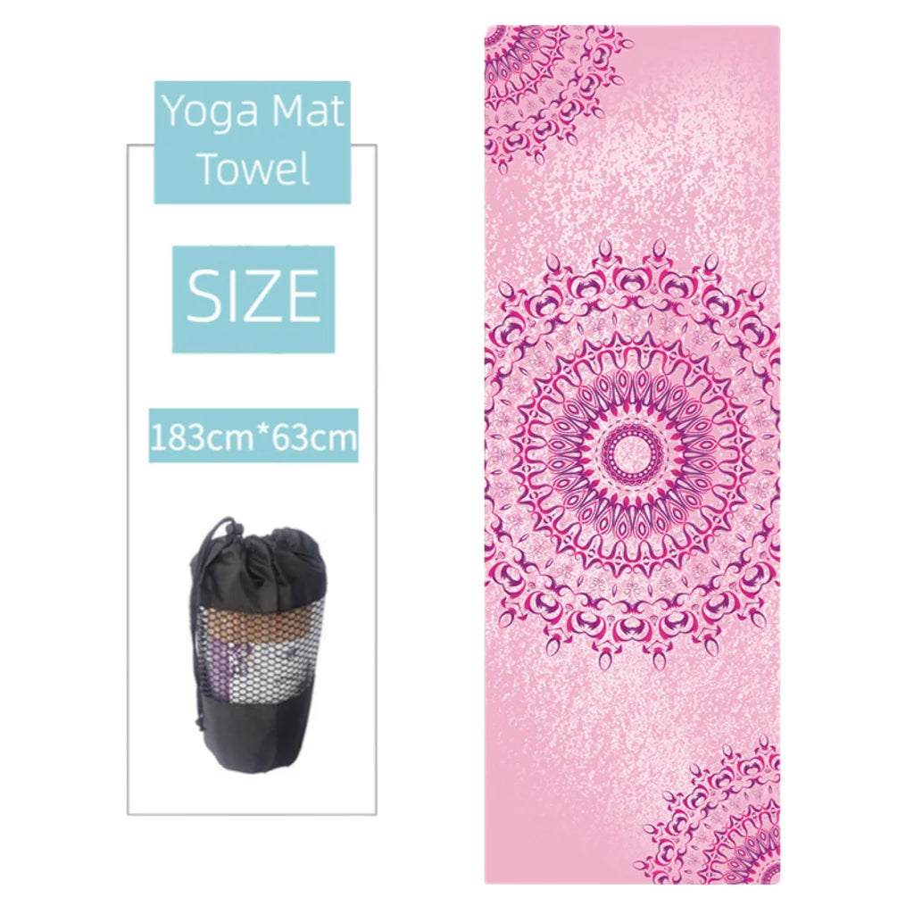 Ultra Grip Yoga Mat Towel Grip For Sweat-Free Flow - Pretty in pink / 183x63 cm