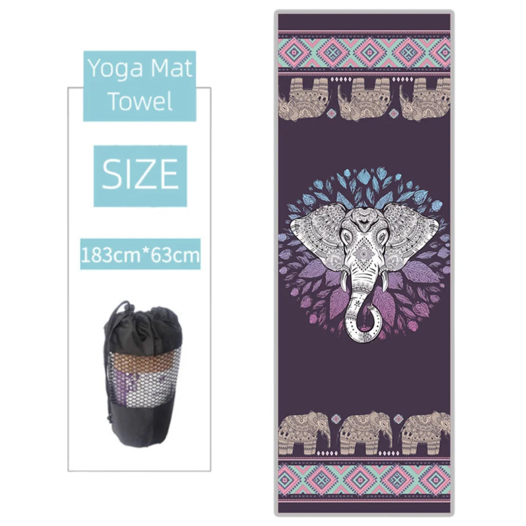 Ultra Grip Yoga Mat Towel Grip For Sweat-Free Flow - Shaman / 183x63 cm